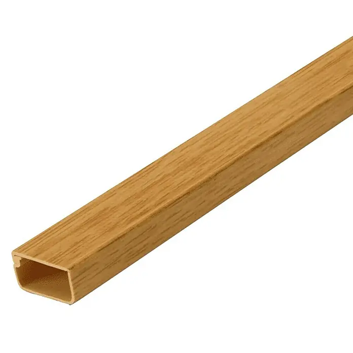 Inofix Canaleta para cables adhesiva con tapa bisagra - L x An x Al: 200 x 2,1 x 1,15 cm, Roble
