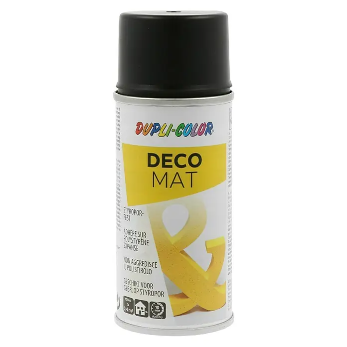 Dupli-Color Deco Mat Acryl-Lackspray - Schwarz, 150 ml, Matt - Vorderansicht