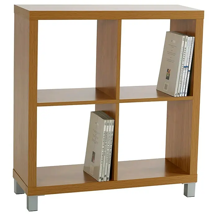 Estantería de madera Kubox 4 huecos - An x Al: 76 x 83 cm, MDF, Arce
