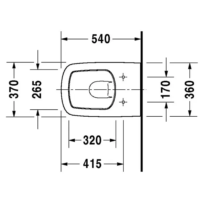 Duravit DuraStyle Wand-WC Typ 1 - Mit Spülrand, Mit antibakterieller Glasur, Spülform: Tief, WC Abgang: Waagerecht, Weiß
