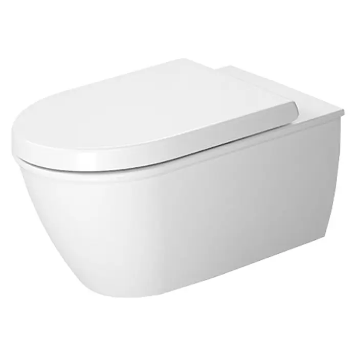 Duravit Darling New Wand-WC Typ 1 - Mit Spülrand, Mit antibakterieller Glasur, Spülform: Tief, WC Abgang: Waagerecht, Weiß - Vorderansicht