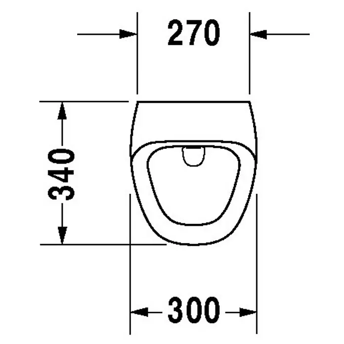 Duravit DuraStyle Urinal - Mit Spülrand, Mit antibakterieller Glasur, Zulauf: Hinten, Absaugspülung, Farbe: Weiß, Mit Zielobjekt