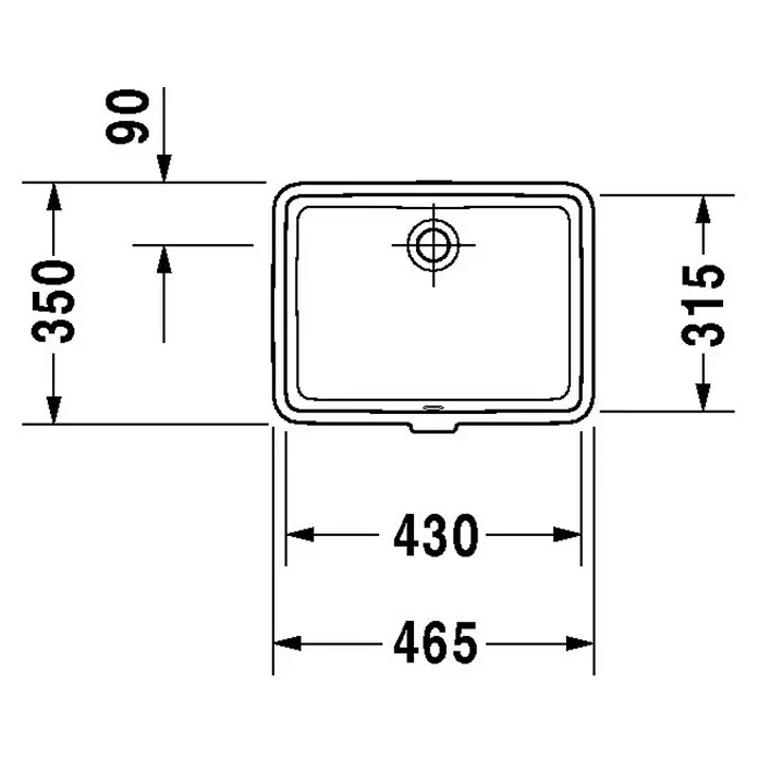 Duravit Vero Unterbauwaschbecken - 43 x 31,5 cm, Mit schmutzabweisender Glasur, Hahnloch: Ohne, Mit Überlauf, Weiß
