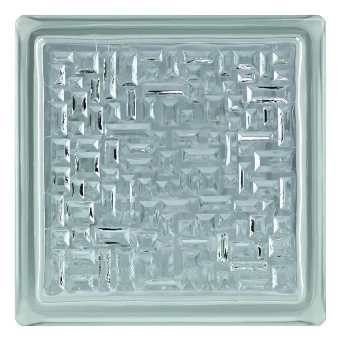 Fuchs Design Bloque de vidrio Pure - Claro, 19 x 19 x 8 cm - Vista frontal
