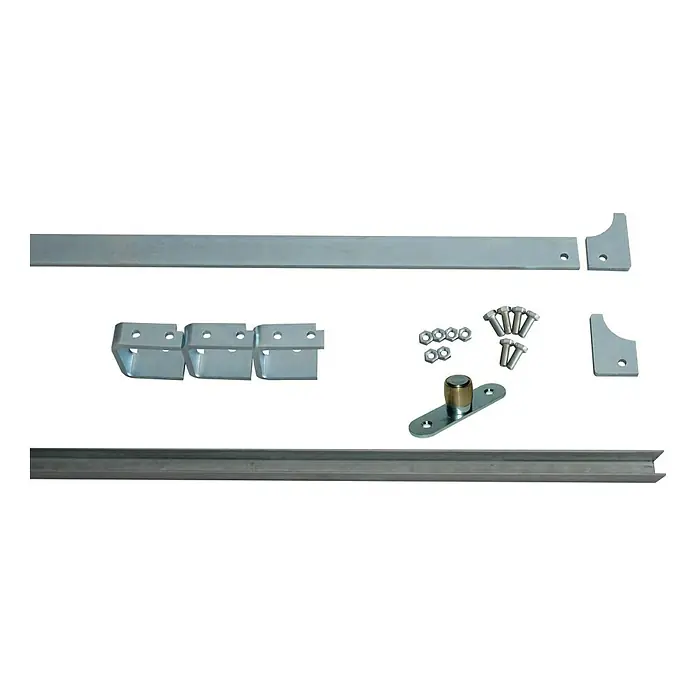 HBS Betz Gussrollenbeschlag-Set - Schiebetorbeschlag, Geeignet für: Torbreite 1 m, Maße Flachstahl: 50 x 10 mm - Vorderansicht