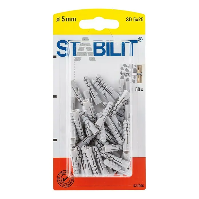 Stabilit Tipla za beton - Promjer tiple: 5 mm, Duljina tiple: 25 mm, 50 kom - Pogled sprijeda