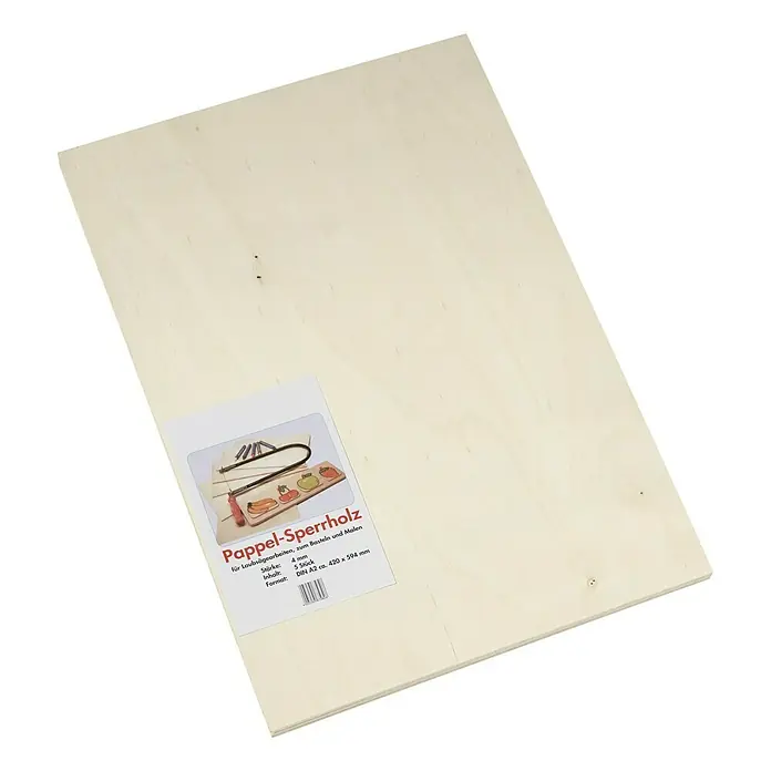 Sperrholz - Pappel, A2, 594 x 420 x 4 mm, 5 Stk.