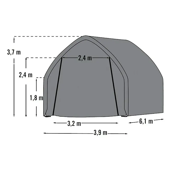 ShelterLogic Garaža - 610 x 390 x 370 cm, Plastika