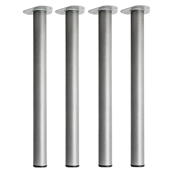 Element System Möbelfuß-Set Look&Feel - Ø x L: 60 x 700 mm, Traglast: 75 kg, Silber, 4 Stk. - Vorderansicht