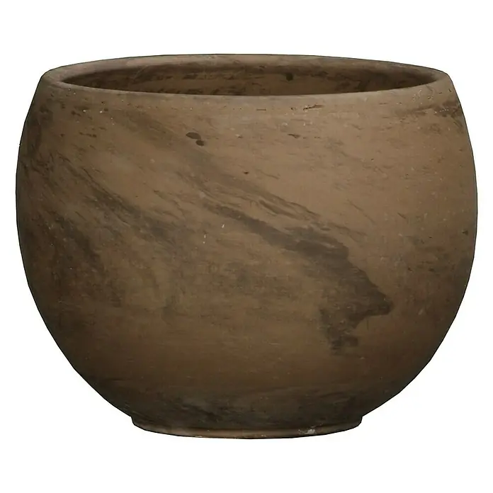 Pflanztopf Luna - Außenmaß (Ø x H): 26 x 19,1 cm, Naturmaterialien, Basalt - Vorderansicht