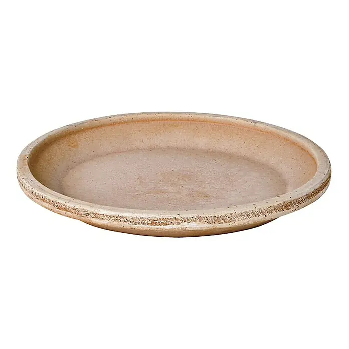 Deroma Plato redondo para maceta Tuscany - Dimensiones externas (Ø x Al): 26 x 3,7 cm, Materiales naturales, Terracota - Vista frontal