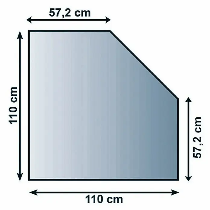 Lienbacher Glasbodenplatte - 110 x 110 cm, Fünfeckig - Vorderansicht