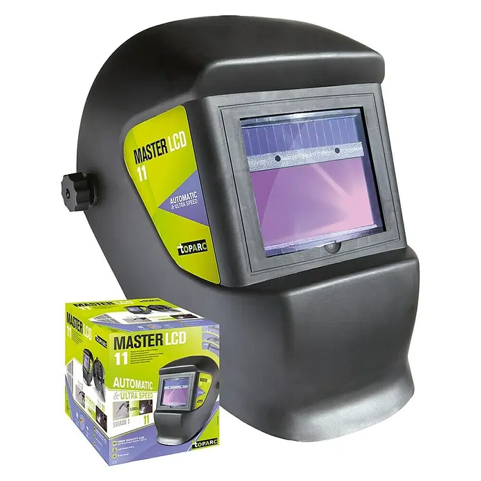 Gys Maska za zavarivanje LCD Master 11 - Dimenzije okvira prozora za gledanje: 100 x 49 mm, Stupanj zaštite: 3/11 - Pogled s lijeve strane