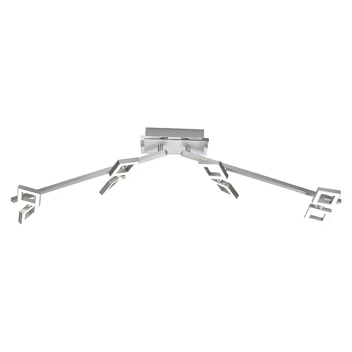 Paul Neuhaus Twins LED-Deckenleuchte - 20 W, L x B x H: 102 x 94,5 x 15,3 cm, Silber, Warmweiß - Ansicht von unten