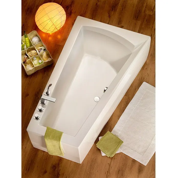 Ottofond Badewanne Cebu 1 A - Rechtsseitig, 160 x 100/67,5 x 51 cm, Sanitäracryl, Weiß - Ansicht von oben