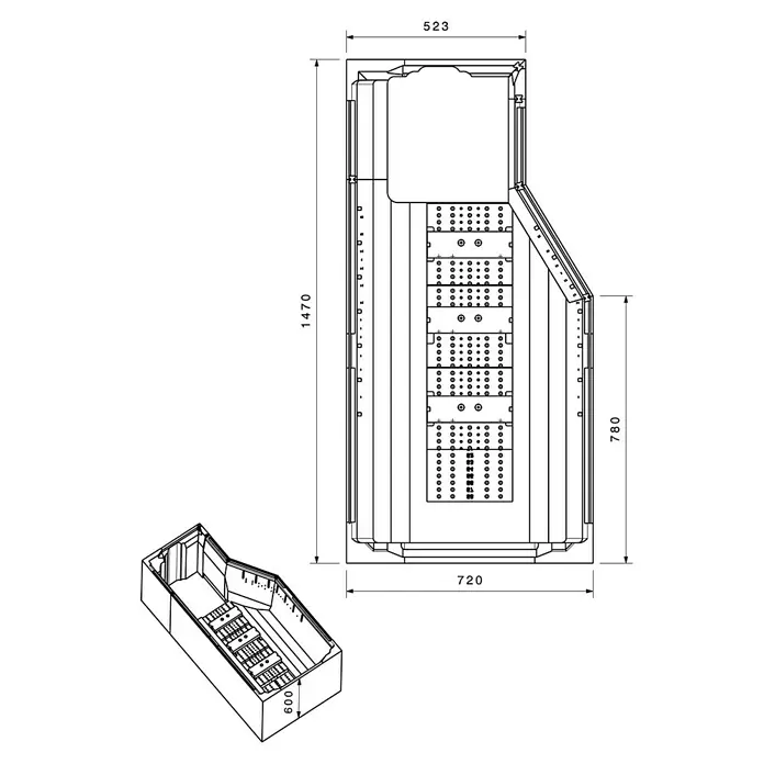 Ottofond Badewannenträger Flint B - Passend für: Badewanne Flint B 150 x 75 cm - Ansicht von oben