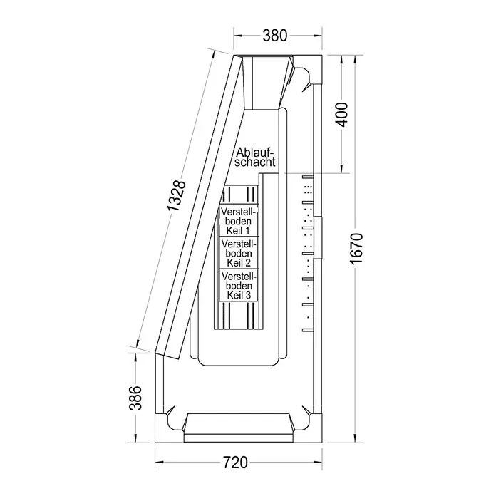 Ottofond Badewannenträger Durban A - Passend für: Badewanne Durban A 170 x 75 cm - Ansicht von oben