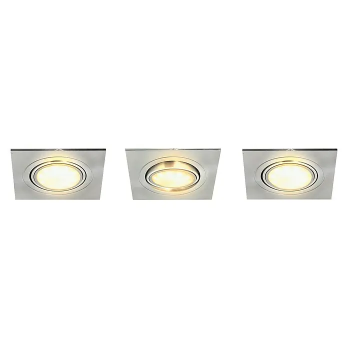 Tween Light LED-Einbauleuchten-Set eckig - 15 W, Nickel matt, Warmweiß