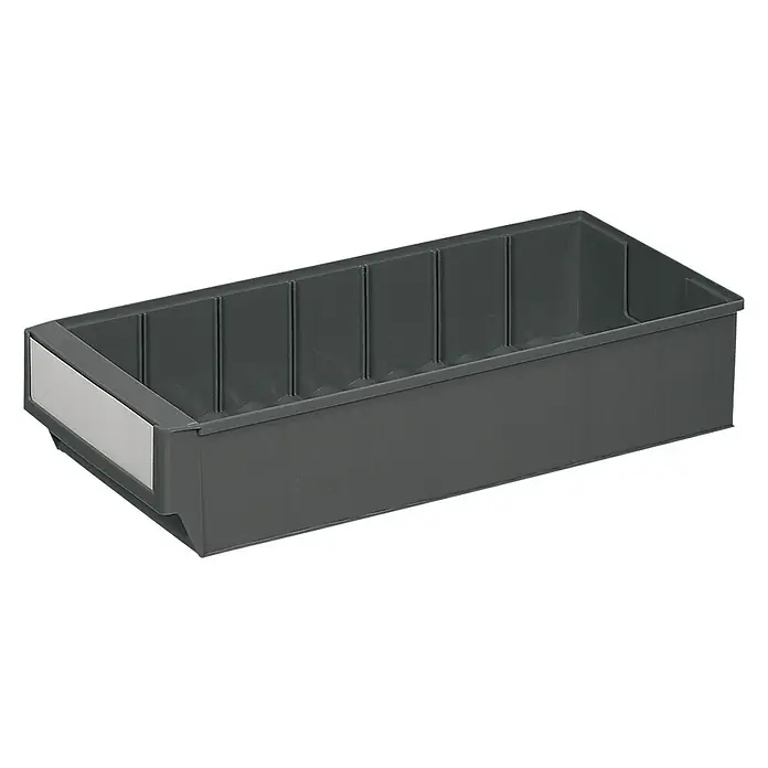 Lockweiler Sichtlagerkasten LB 400 D - 400 x 183 x 81 mm, Eisengrau - Vorderansicht