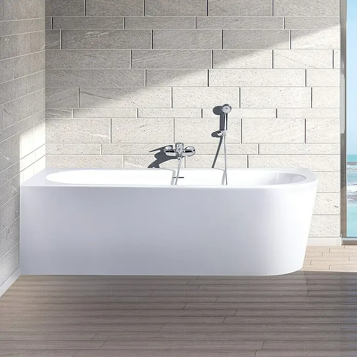 Ottofond Freistehende Badewanne Siesta Corner - Rechtsseitig, 178 x 78 cm, Sanitäracryl, Weiß - Vorderansicht