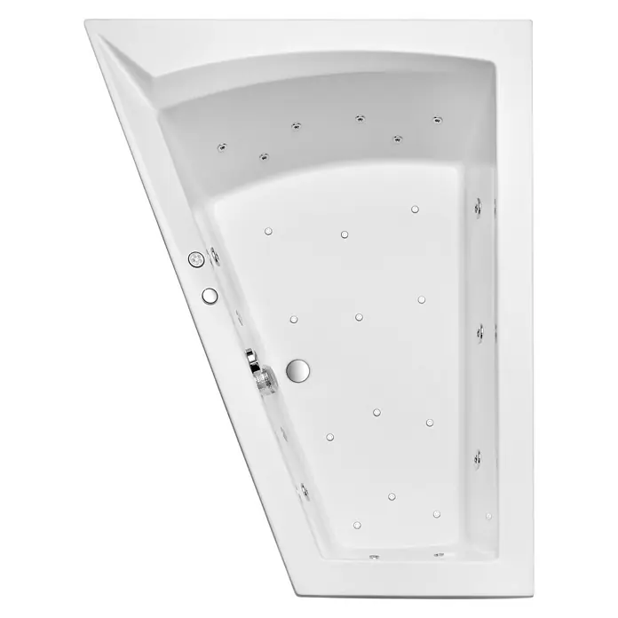Ottofond Whirlpool Cebu 1 B - Linksseitig, 170 x 100/65,5 cm, Sanitäracryl, Weiß - Ansicht von oben