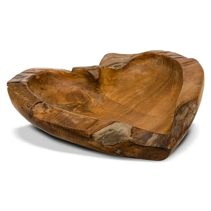 Teakschale Herz - Durchmesser: 37 cm