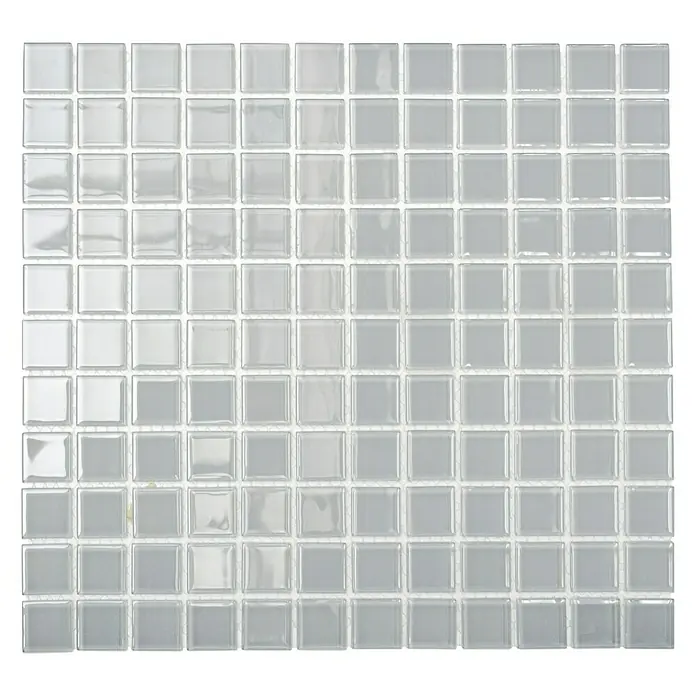 Mosaikfliese Quadrat Crystal Uni CM 4021 - 32,7 x 30,2 cm, Hellgrau, Glänzend - Ansicht von oben