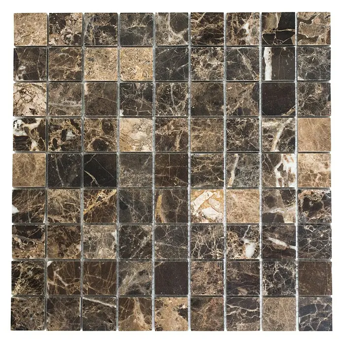 Mosaikfliese Quadrat MOS 32/2909 - 30,5 x 30,5 cm, Braun, Matt - Ansicht von oben