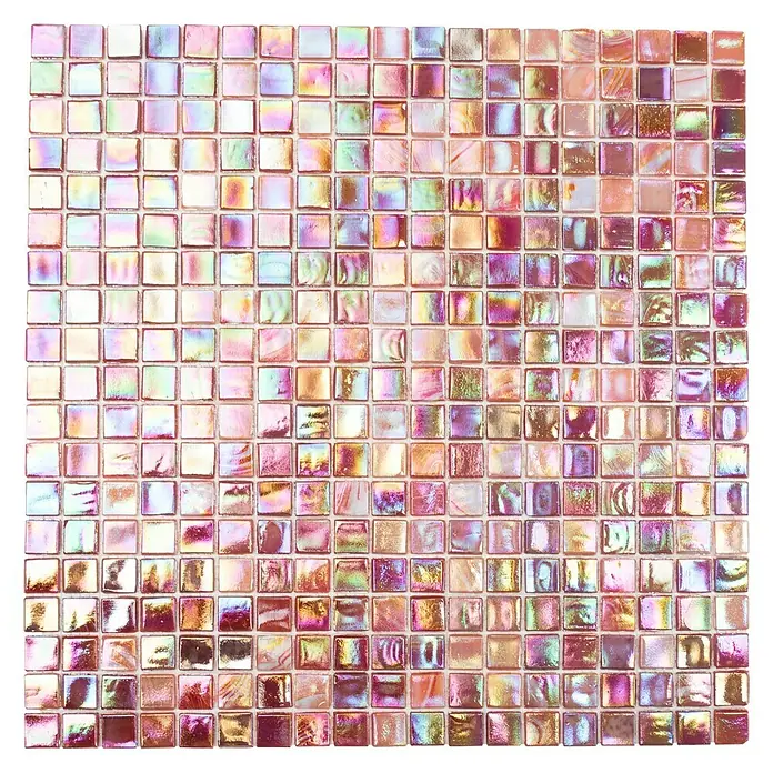 Mosaikfliese Quadrat Mix GM MRY 933 - 31,7 x 31,7 cm, Rot, Glänzend - Ansicht von oben