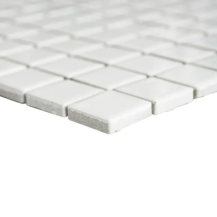 Mosaikfliese Quadrat Uni CG 104 - 29,8 x 29,8 cm, Weiß, Glänzend - Vorderansicht
