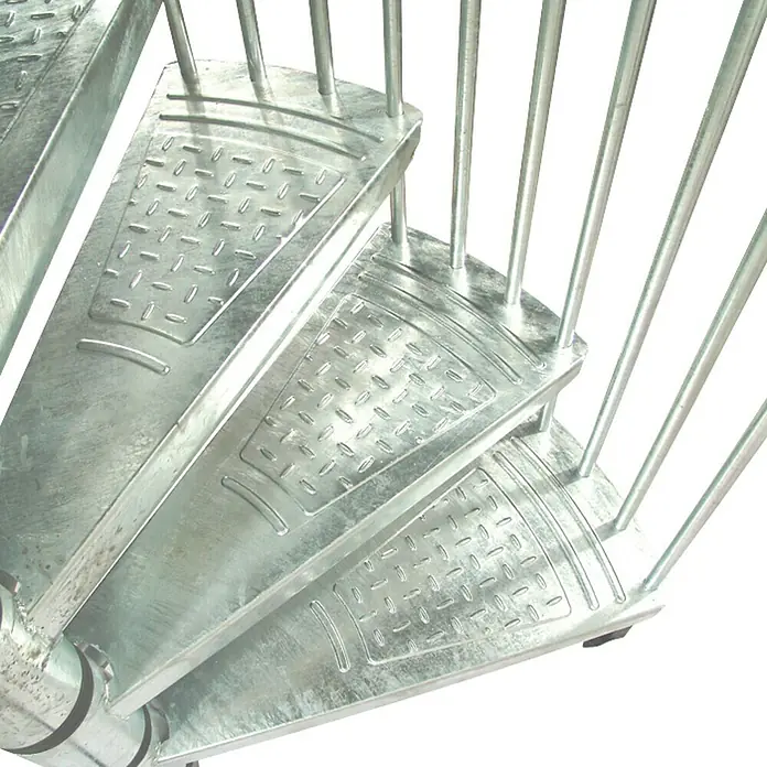 Minka Außenspindeltreppe Rondo Zink Plus - Durchmesser: 160 cm, Geschosshöhe: 300 cm, Anzahl Steigungen: 13 Stk. - Detailaufnahme
