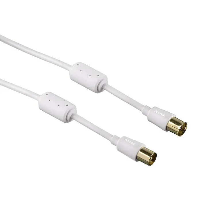 Hama Antennen-Anschlusskabel Flexi-Slim - 3 m, Vergoldete Kontakte, 90 dB - Vorderansicht