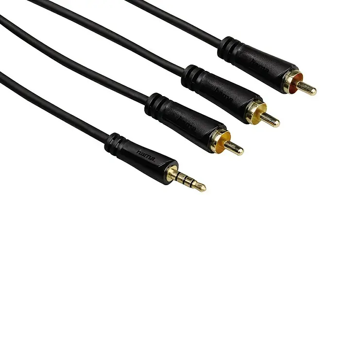 Hama Audio-Kabel - 3 x Cinch-Stecker, 1 x Klinkenstecker 3,5 mm, Vergoldete Kontakte, 1,5 m - Vorderansicht