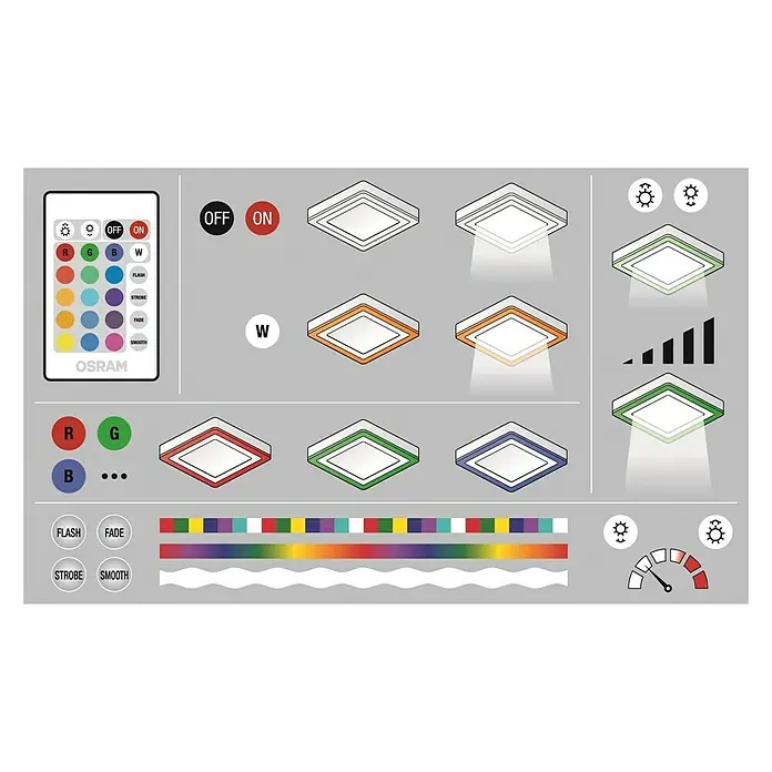 Ledvance LED-Wand- & Deckenleuchte Color & White - 19 W, Weiß, RGB
