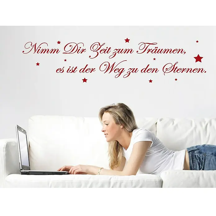 Wandtattoo - Nimm dir Zeit zum Träumen …, Rot, 118 x 26 cm - Stimmungsaufnahme