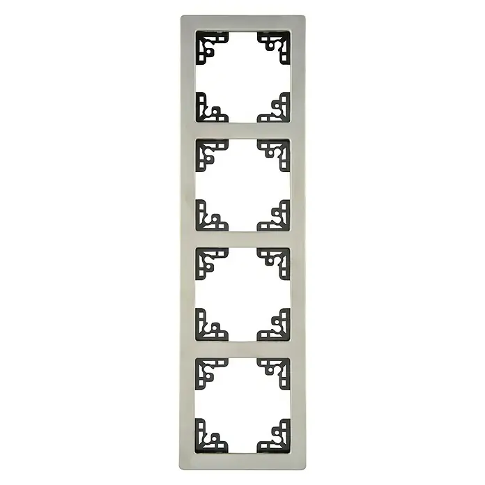 Voltomat FERA Abdeckrahmen - 4-fach, Silber, Edelstahl, Unterputz - Vorderansicht