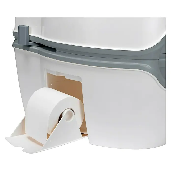 Thetford Chemietoilette Porta Potti Excellence - Luxus groß, 21 l, Sitzhöhe: 44,3 cm, Weiß, Granit - Vorderansicht