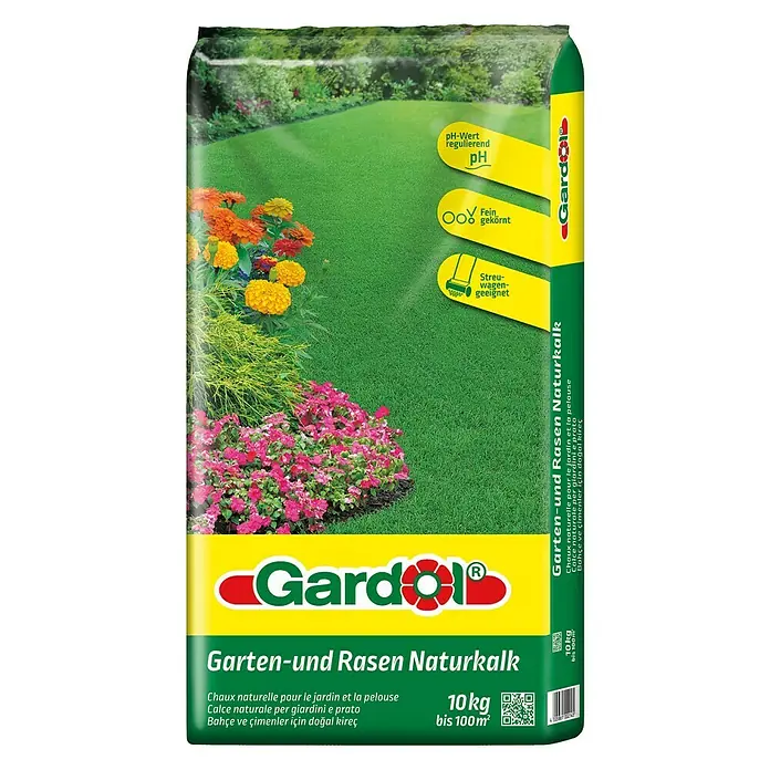 Gardol Garten- & Rasenkalk - 10 kg, Inhalt ausreichend für ca.: 100 m² - Vorderansicht