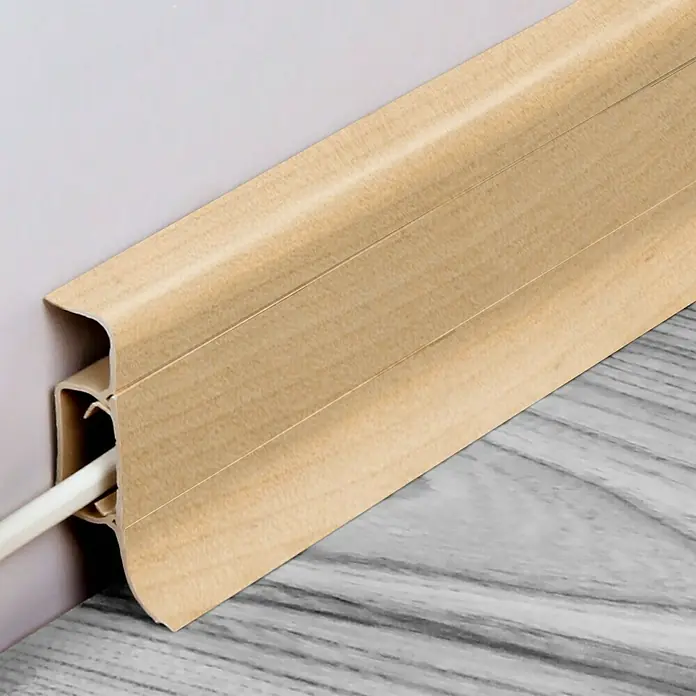 LOGOCLIC Lajsna s kanalom za kabel - Bukva svijetlo, 2,5 m x 22,5 mm x 50 mm - Živopisni prikaz