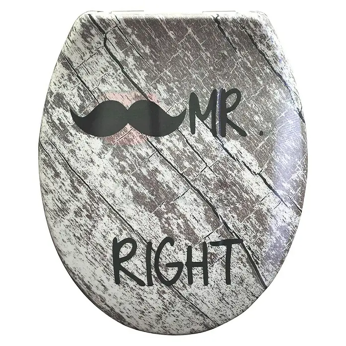 Poseidon WC daska Mr. Right - Samospuštajuća, Duroplast, Raznobojno