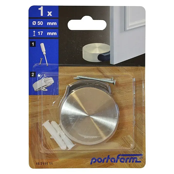 Portaferm Vloerdeurstopper - Ø x h: 50 x 17 mm, Lijmen - Vooraanzicht