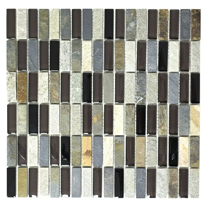 Mosaikfliese Crystal Mix XCM SM08 - 29,8 x 30,4 cm, Bunt, Glänzend - Ansicht von oben