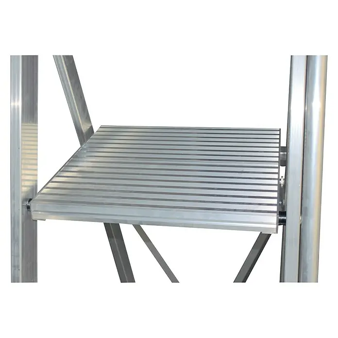 Krause Stabilo Stufenstehleiter - Arbeitshöhe: 3,9 m, 8 Stufen, Aluminium - Vorderansicht