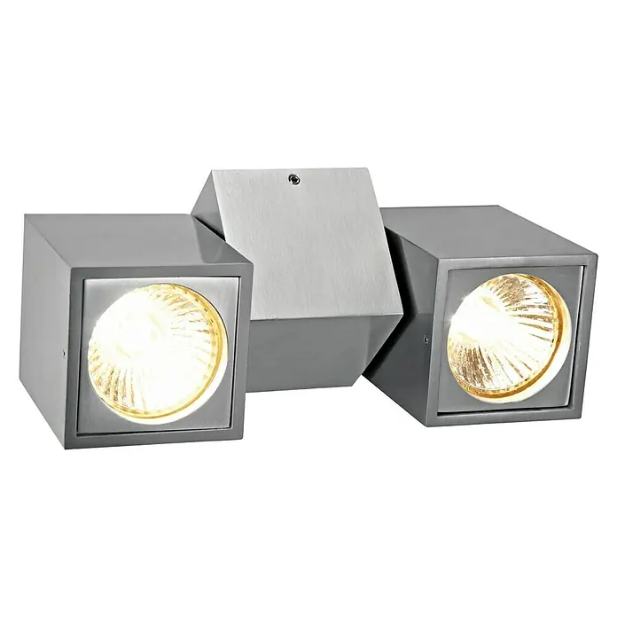 Voltolux Alu-Design Plafón para pared y techo Severo - 50 W, L x An x Al: 6 x 18,4 x 9,5 cm, Plateado, GU10