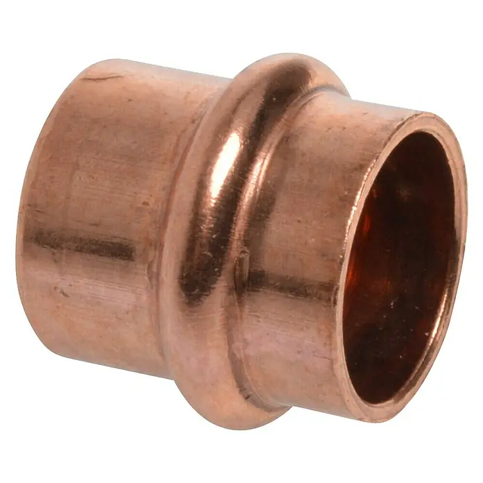 Kupfer-Presskappe - Durchmesser: 18 mm, Presskontur: V - Vorderansicht