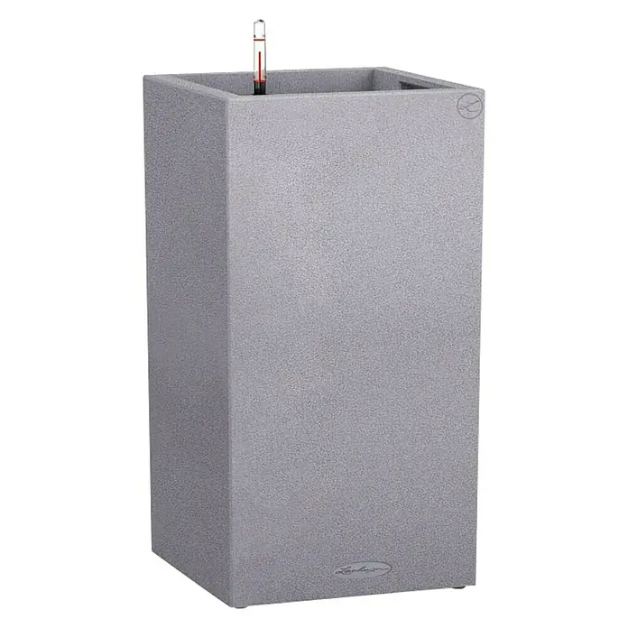 Lechuza Color Pflanzsäule eckig Canto - Außenmaß (L x B x H): 30 x 30 x 56 cm, Kunststoff, Steingrau - Vorderansicht
