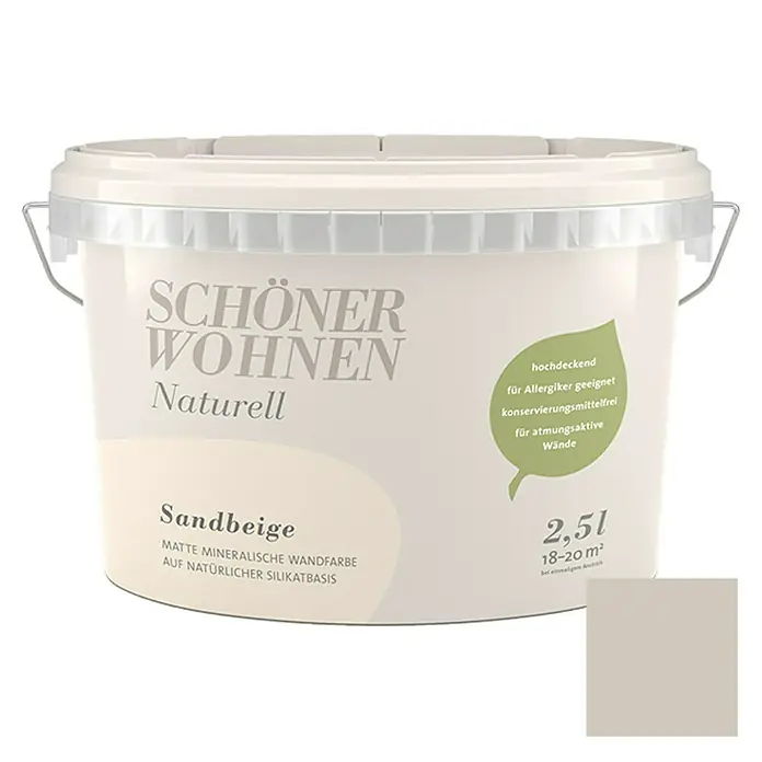 SCHÖNER WOHNEN-Farbe Wandfarbe Naturell - Sandbeige, 2,5 l, Matt