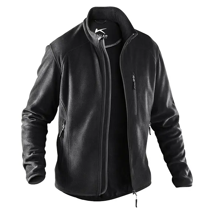 Kübler Fleecejacke - M, Schwarz - Vorderansicht