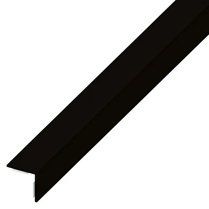 Winkelprofil - 2.500 x 20 x 20 mm, Stärke: 1 mm, PVC, Schwarz - Linke Seitenansicht