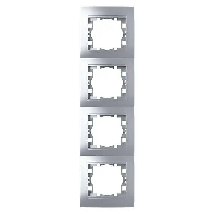 Voltomat DEA 100 Marco - Aluminio / Plata, x 4, Plástico, Empotrado, Vertical - Vista frontal